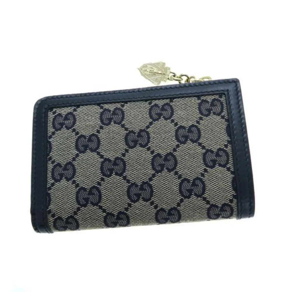 Gucci GG Canvas Compact Wallet Navy Blue - Picture 5 of 9